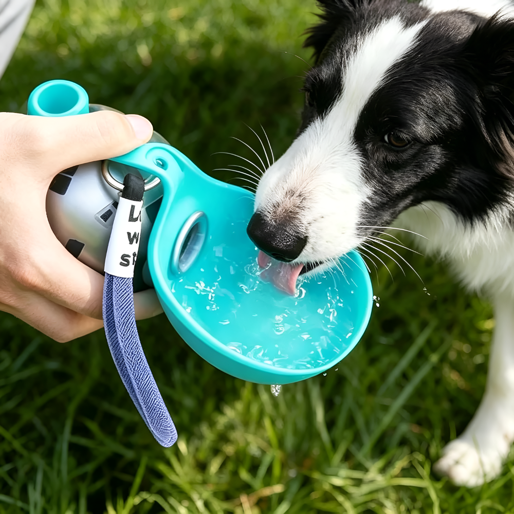 Lumikata Botella de Agua Portátil 2 en 1 para Perros