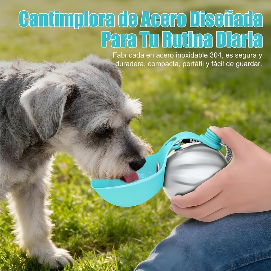 Lumikata Botella de Agua Portátil 2 en 1 para Perros